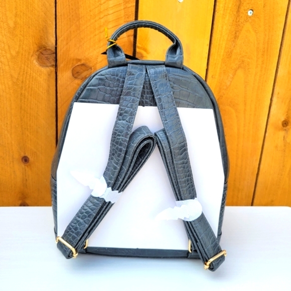 New Bebe Rena Croco Small Backpack Grey - Picture 8 of 15